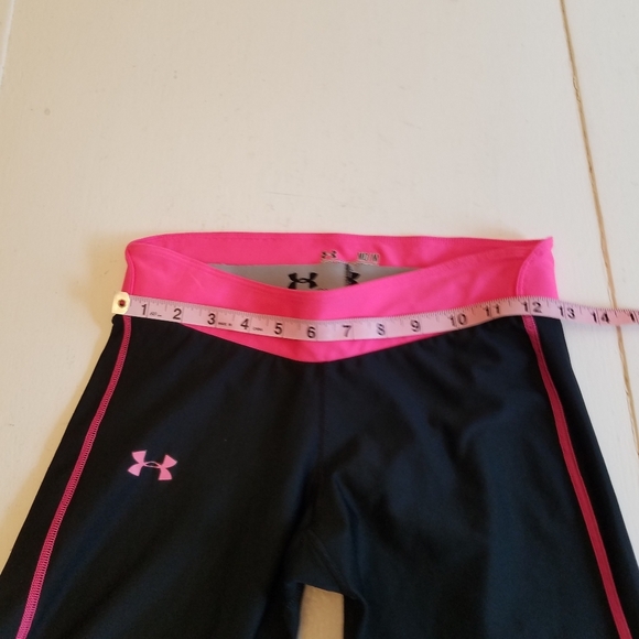 Under Armour Women's Compression Coldgear Leggings Pink Black Size Medium - Picture 7 of 12